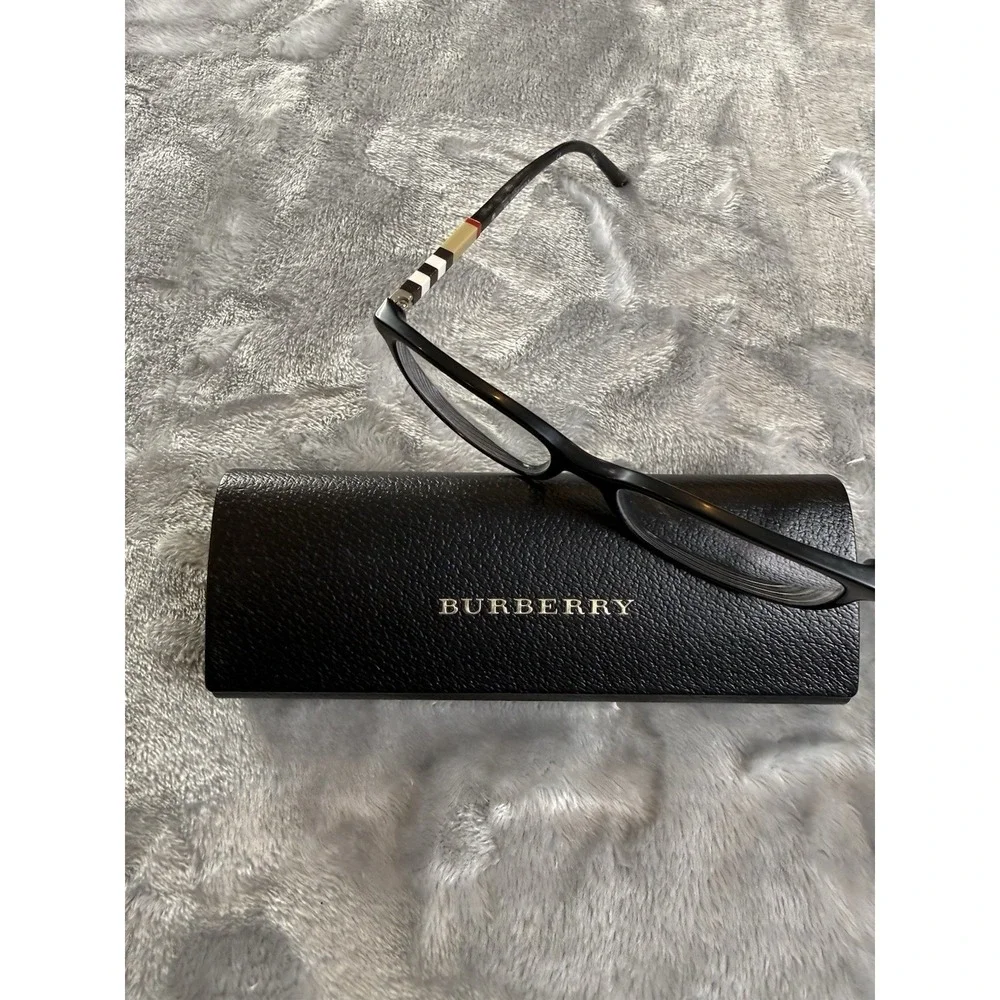 Burberry Plaid Glasses W/ Black Spell Out Case 2199 3001 53017 145 Frames Only